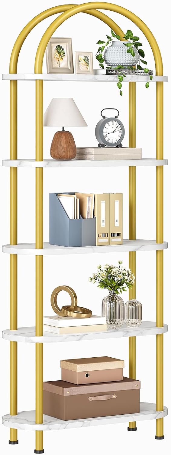 Bookshelf 5 Tier - HOOBRO 5 Tier Open Bookshelf, Industrial