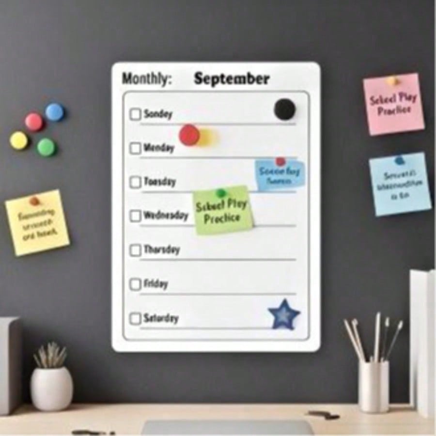 Magnetic Whiteboard Calendar - Strong Magnet Magnetic Dry Erase Monthly