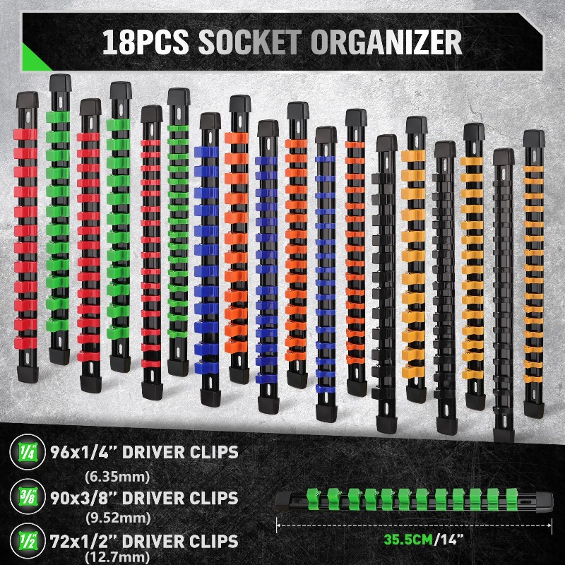 18-Piece Socket Organizer Set  - Drawer Organizer Tray recension och pris