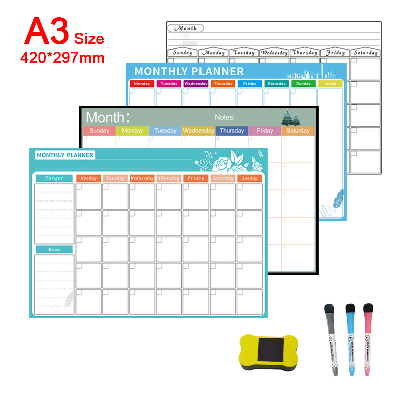 A3 Dry Erase Magnetic Monthly  - Magnetic Whiteboard Calendar recension och pris