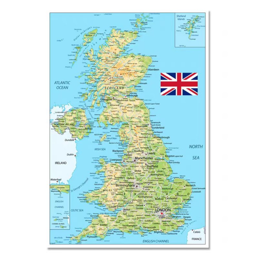 Large HD UK Map Posters Prints - Office Furniture Uk recension och pris