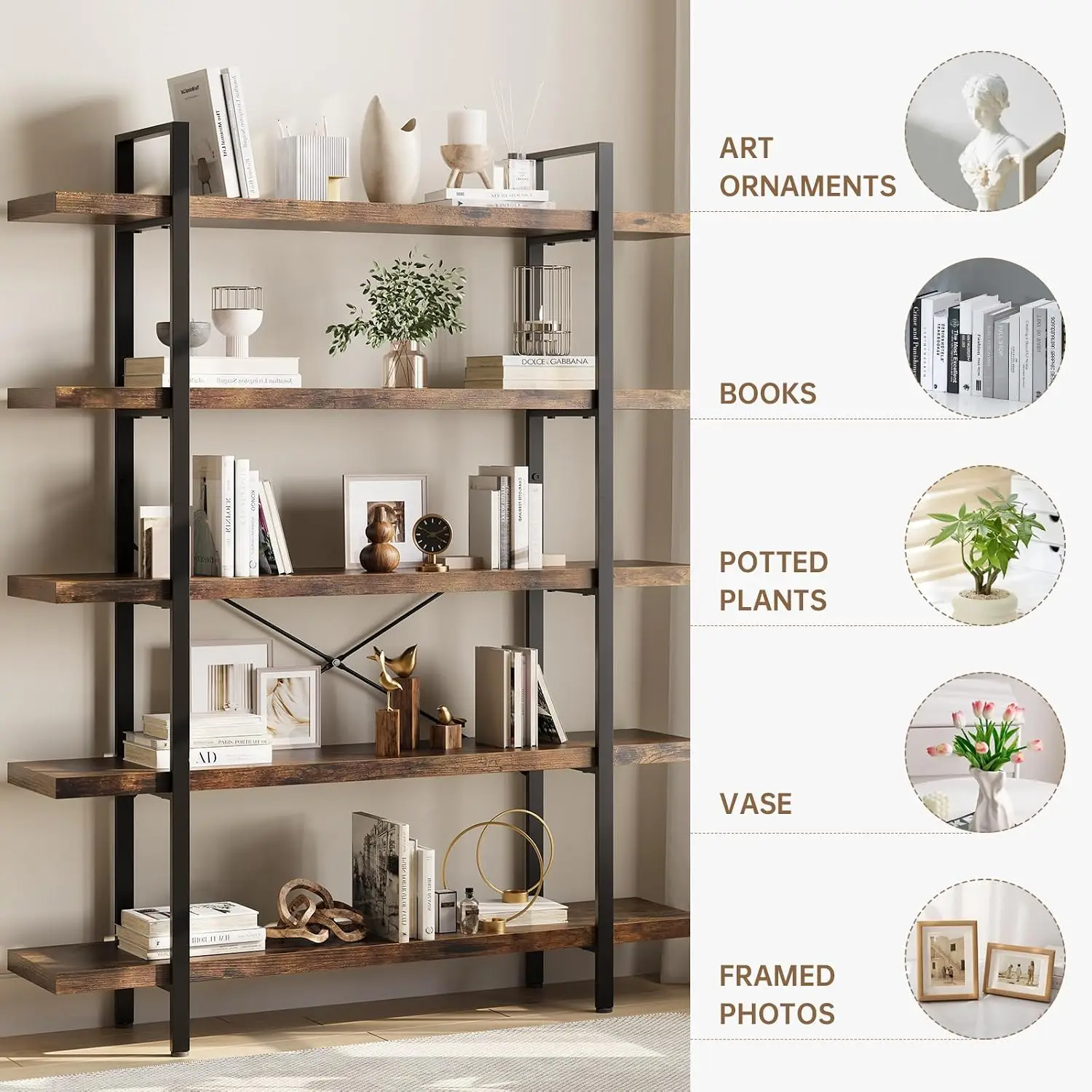 Bookshelf Set of 2, Heavy Duty - Bookshelf 5 Tier recension och pris
