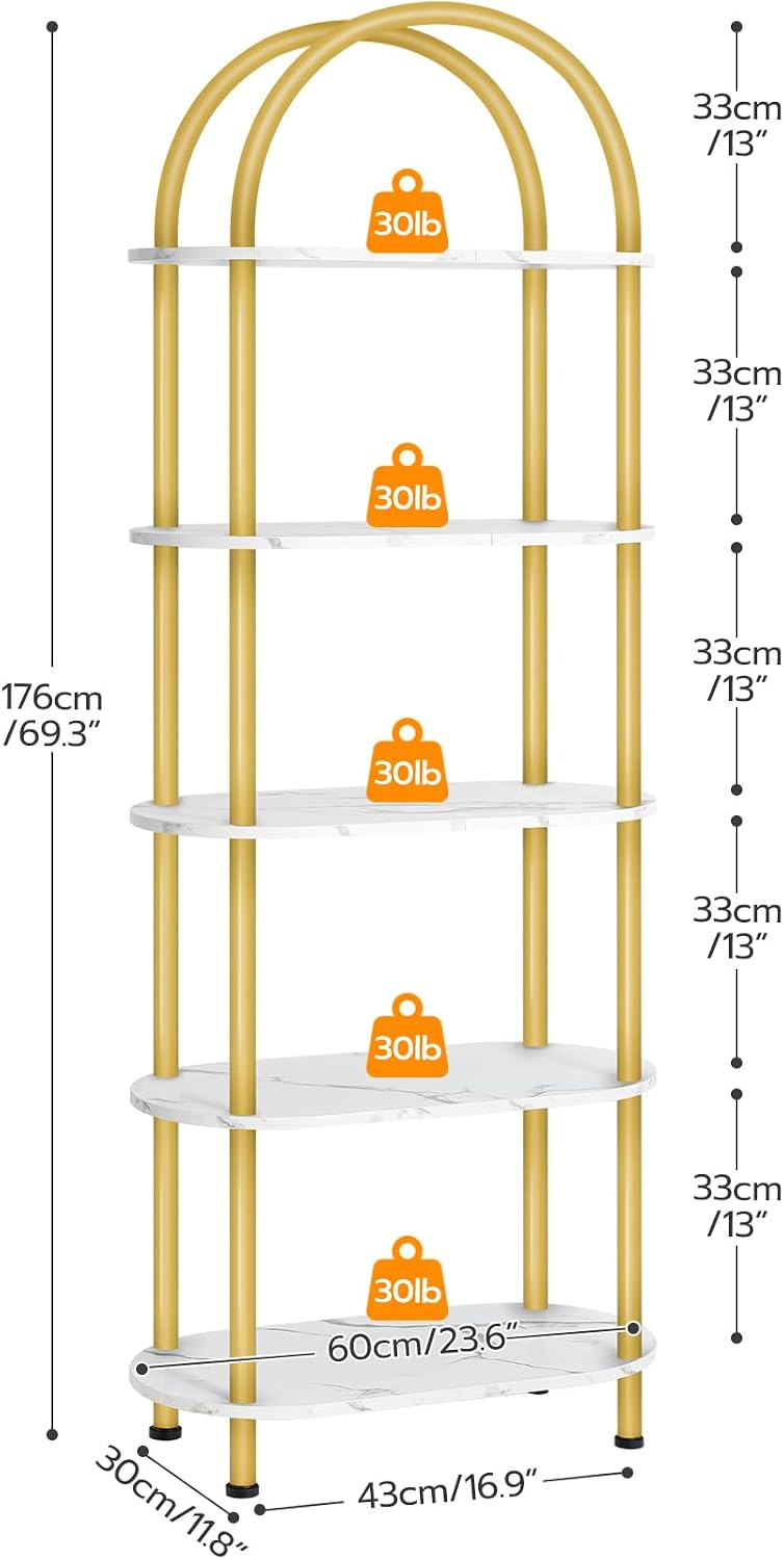 HOOBRO 5 Tier Open Bookshelf,  - Bookshelf 5 Tier recension och pris