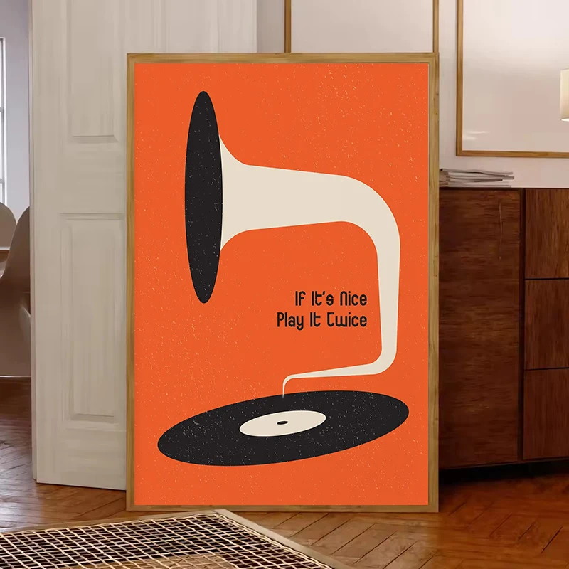 Mid Century Vinyl Record Canva - Office Furniture Home recension och pris