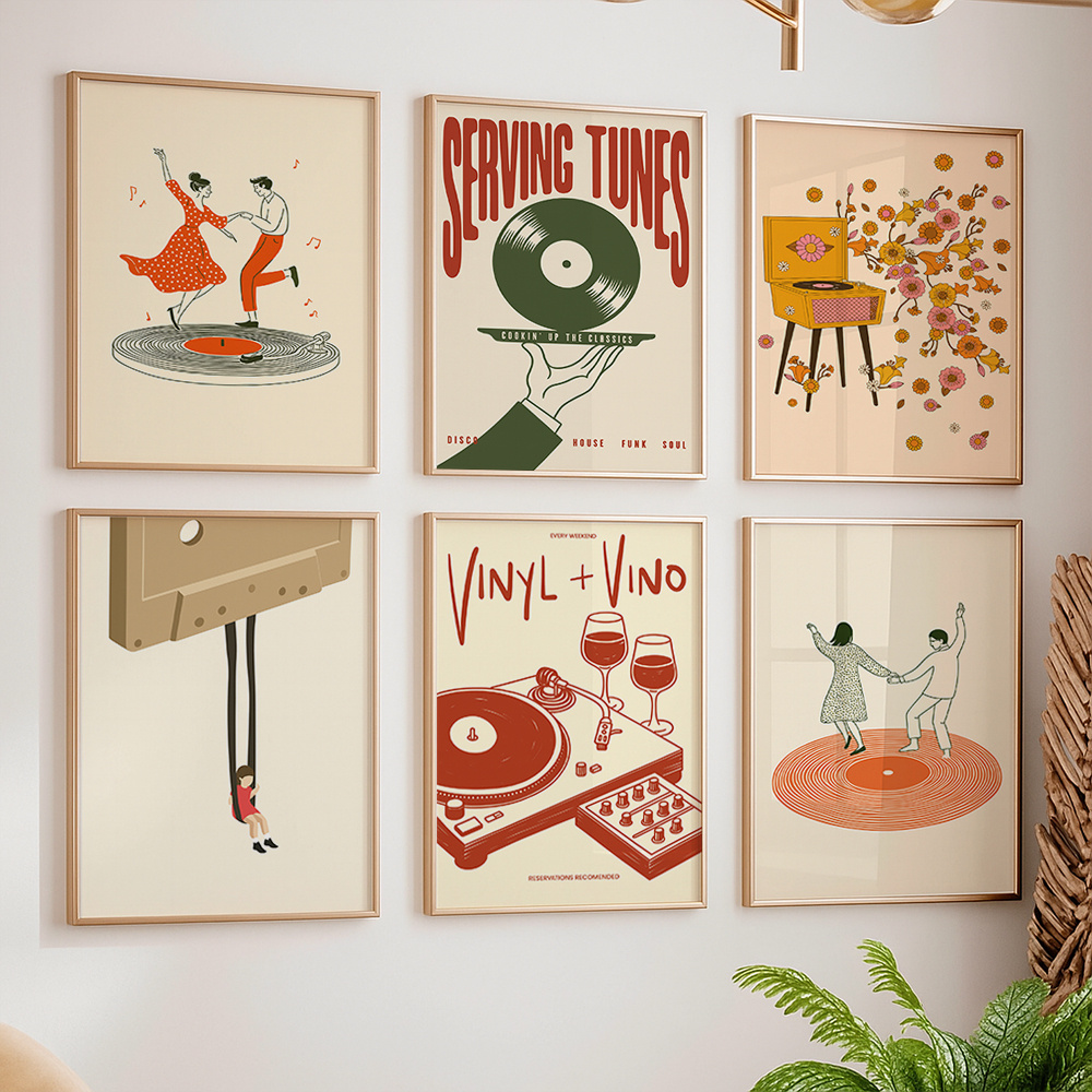 1pc Vintage Music Canvas Poste - Office Furniture Home recension och pris