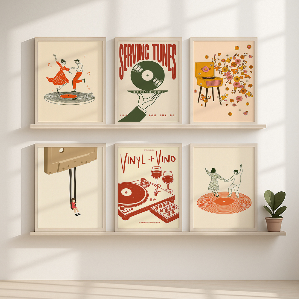 1pc Vintage Music Canvas Poste - Office Furniture Home recension och pris