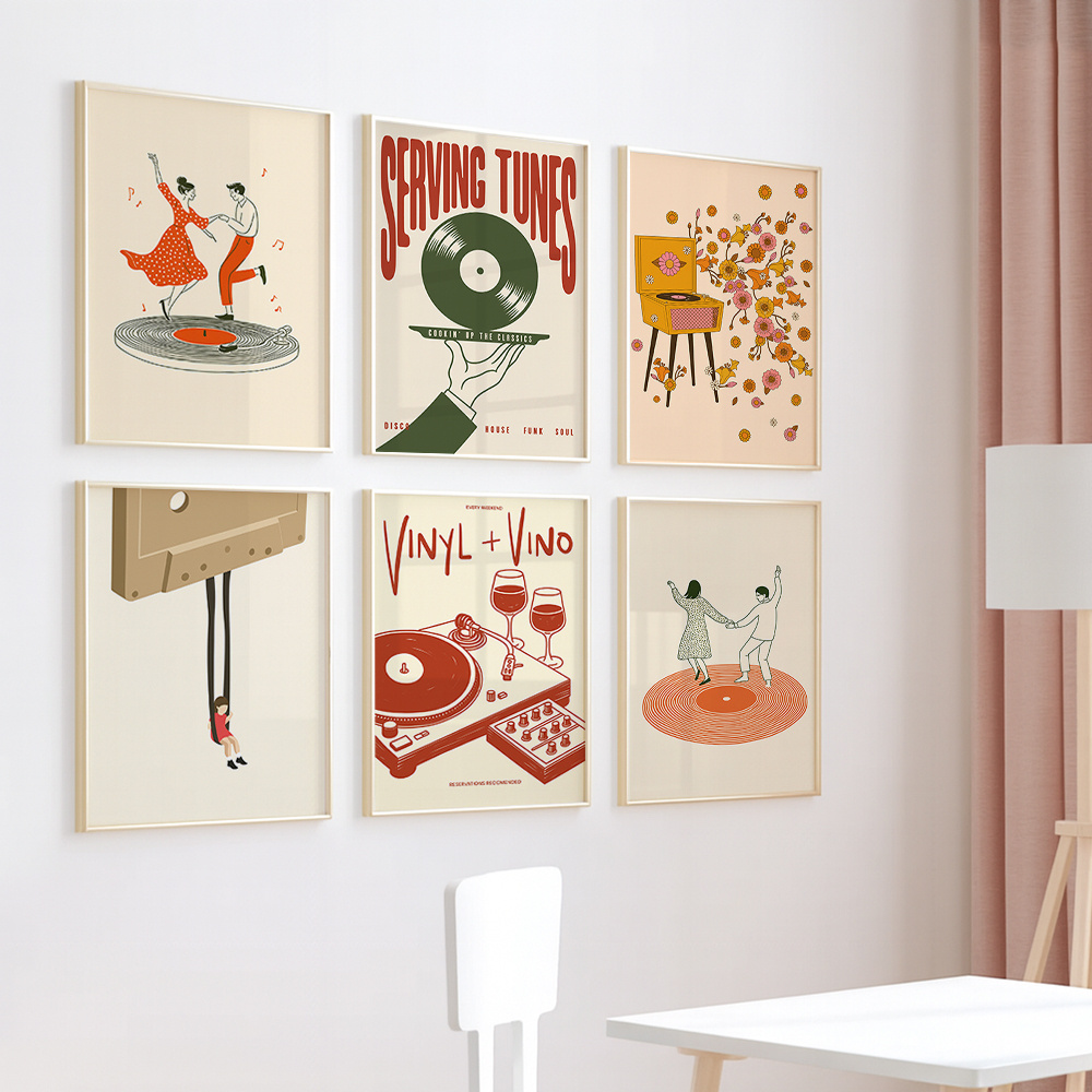 1pc Vintage Music Canvas Poste - Office Furniture Home recension och pris
