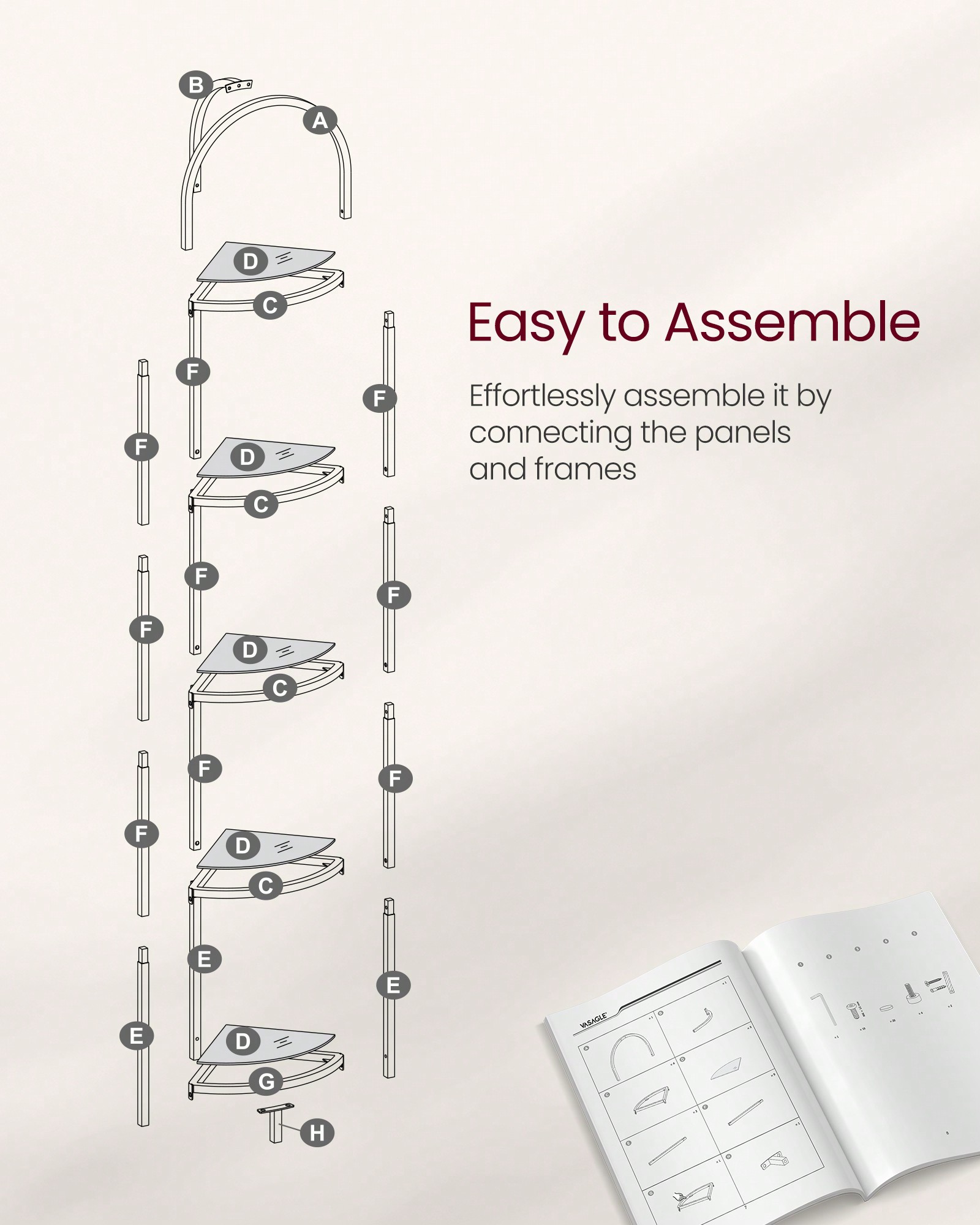 Corner Shelf Stand, 5 Tier Cor - Bookshelf 5 Tier recension och pris