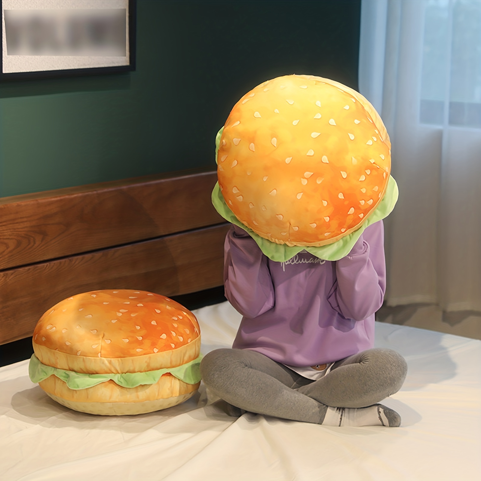 Realistic Burger Pillow Cushio - Visitor Chair Padded recension och pris