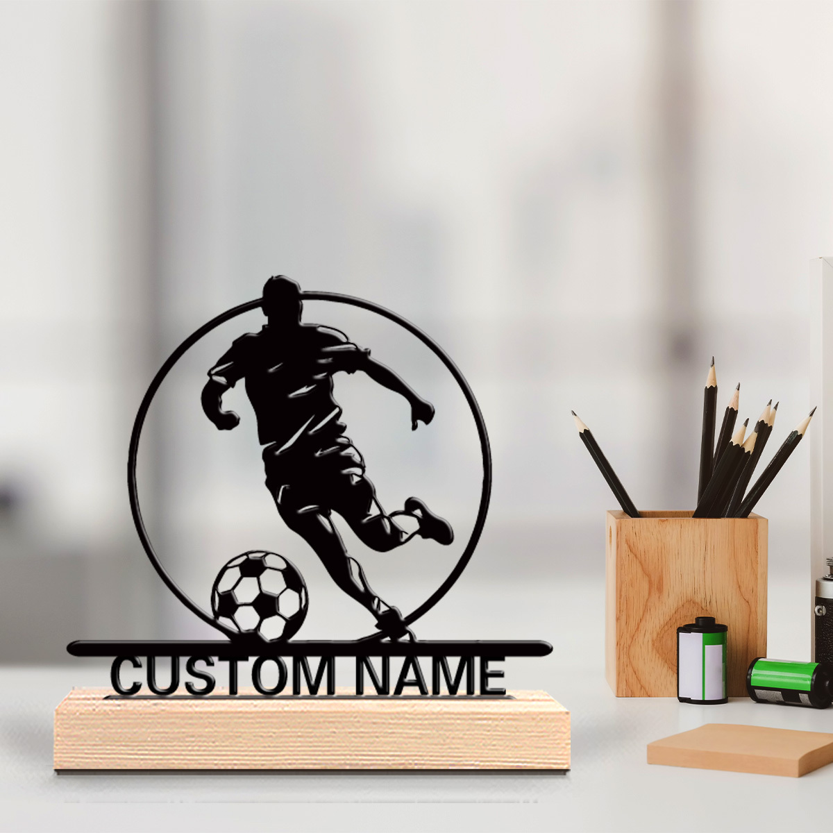 Custom Soccer Player Metal Sta - Office Furniture Home recension och pris