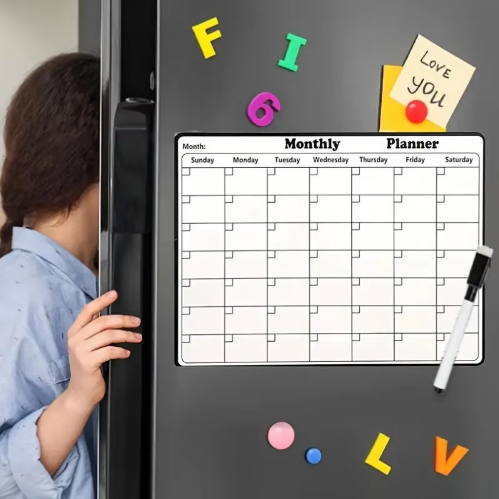 Magnetic Reusable Refrigerator - Magnetic Whiteboard Calendar recension och pris