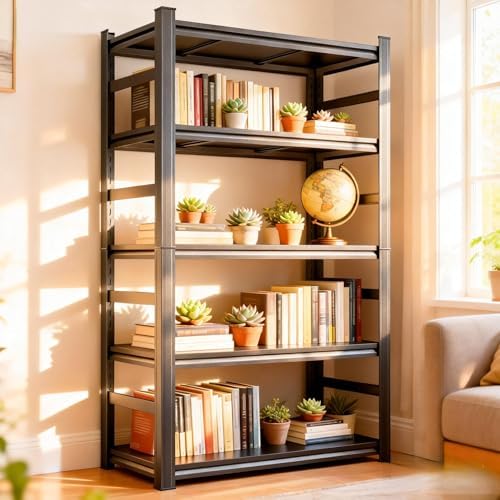 5 Tier Metal Bookshelf with An - Bookshelf 5 Tier recension och pris