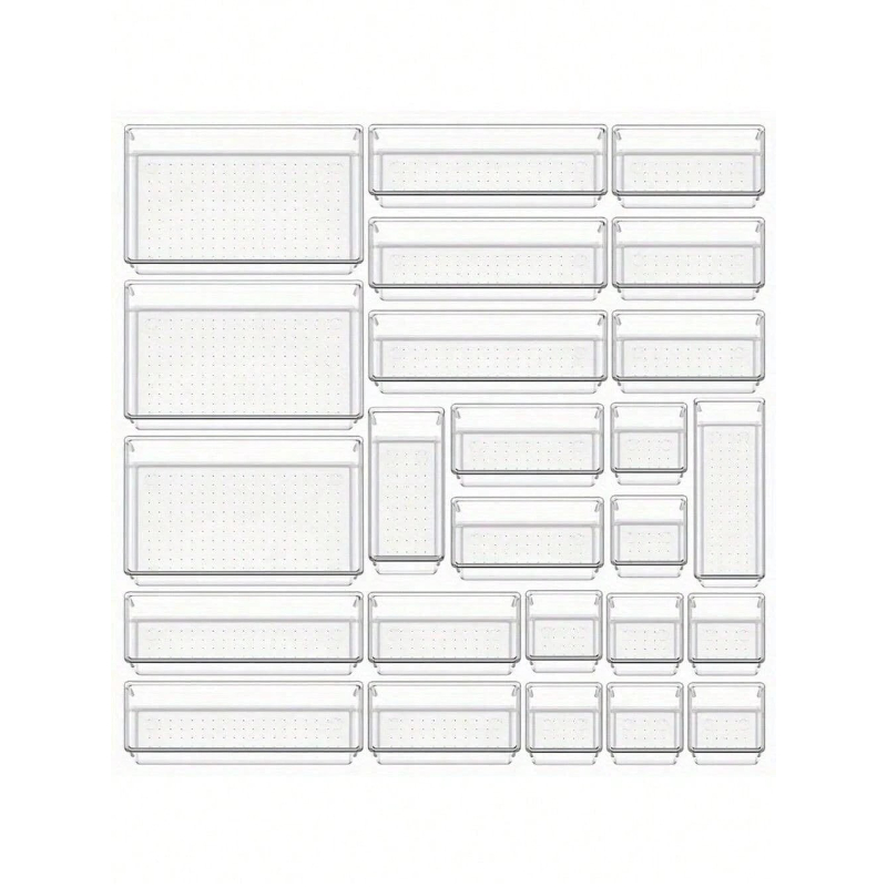 25 Piece Clear Plastic Drawer  - Drawer Organizer Tray recension och pris
