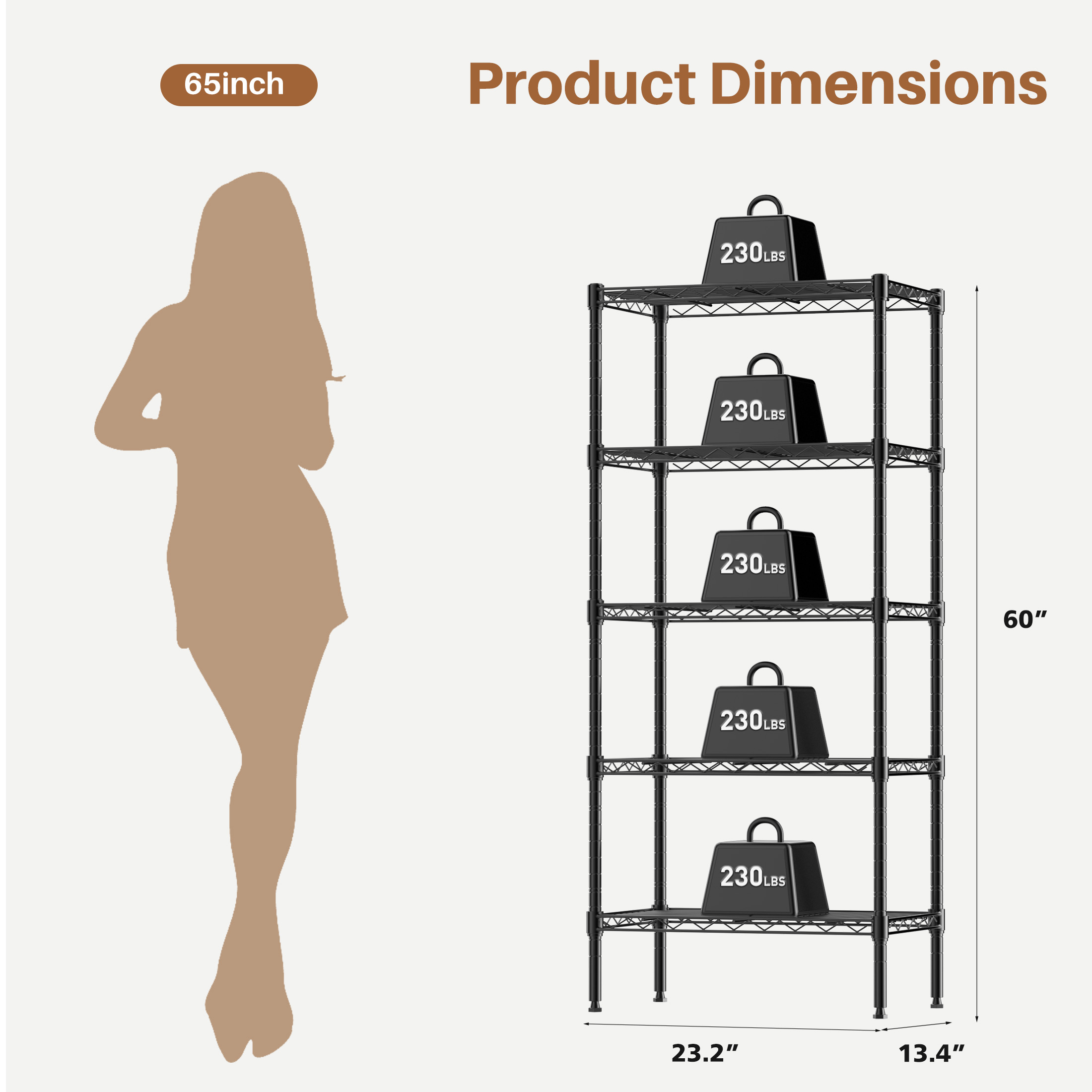 MCQ 3-5 Tier Metal Storage She - Bookshelf 5 Tier recension och pris
