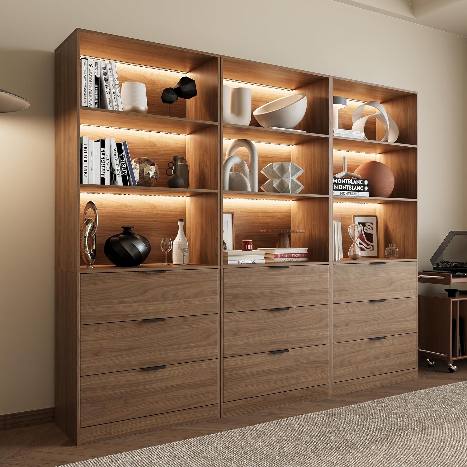 3PCS Lighted Bookshelf 5-Tier  - Bookshelf 5 Tier recension och pris