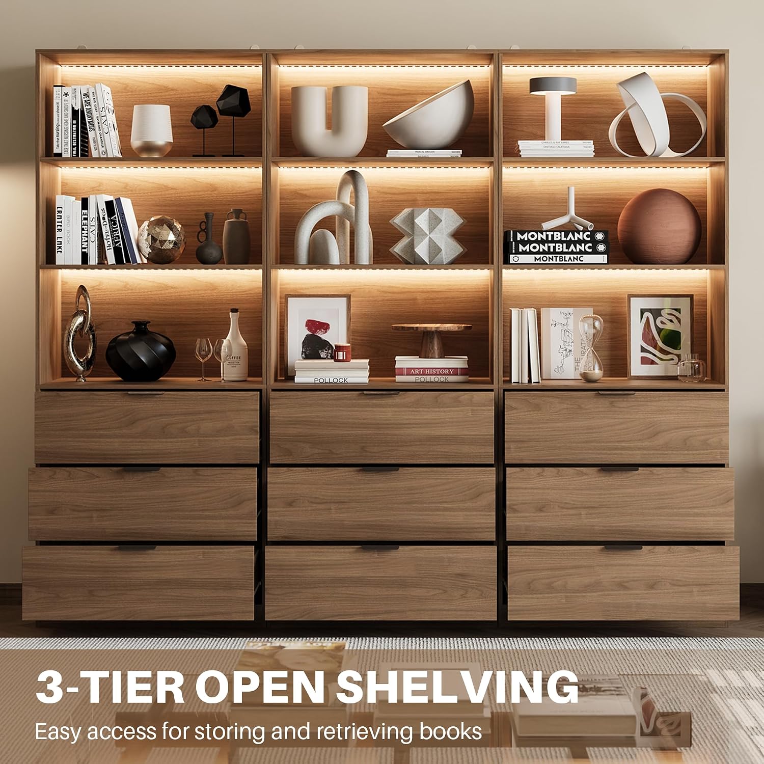 3PCS Lighted Bookshelf 5-Tier  - Bookshelf 5 Tier recension och pris