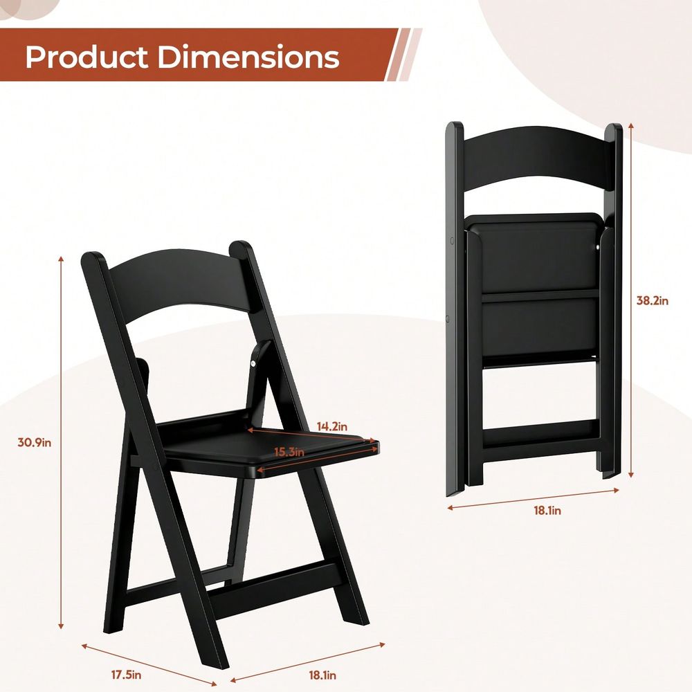 4pcs Resin Folding Chairs With - Visitor Chair Padded recension och pris