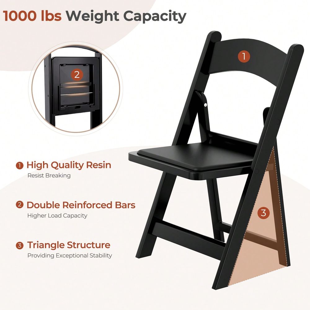 4pcs Resin Folding Chairs With - Visitor Chair Padded recension och pris