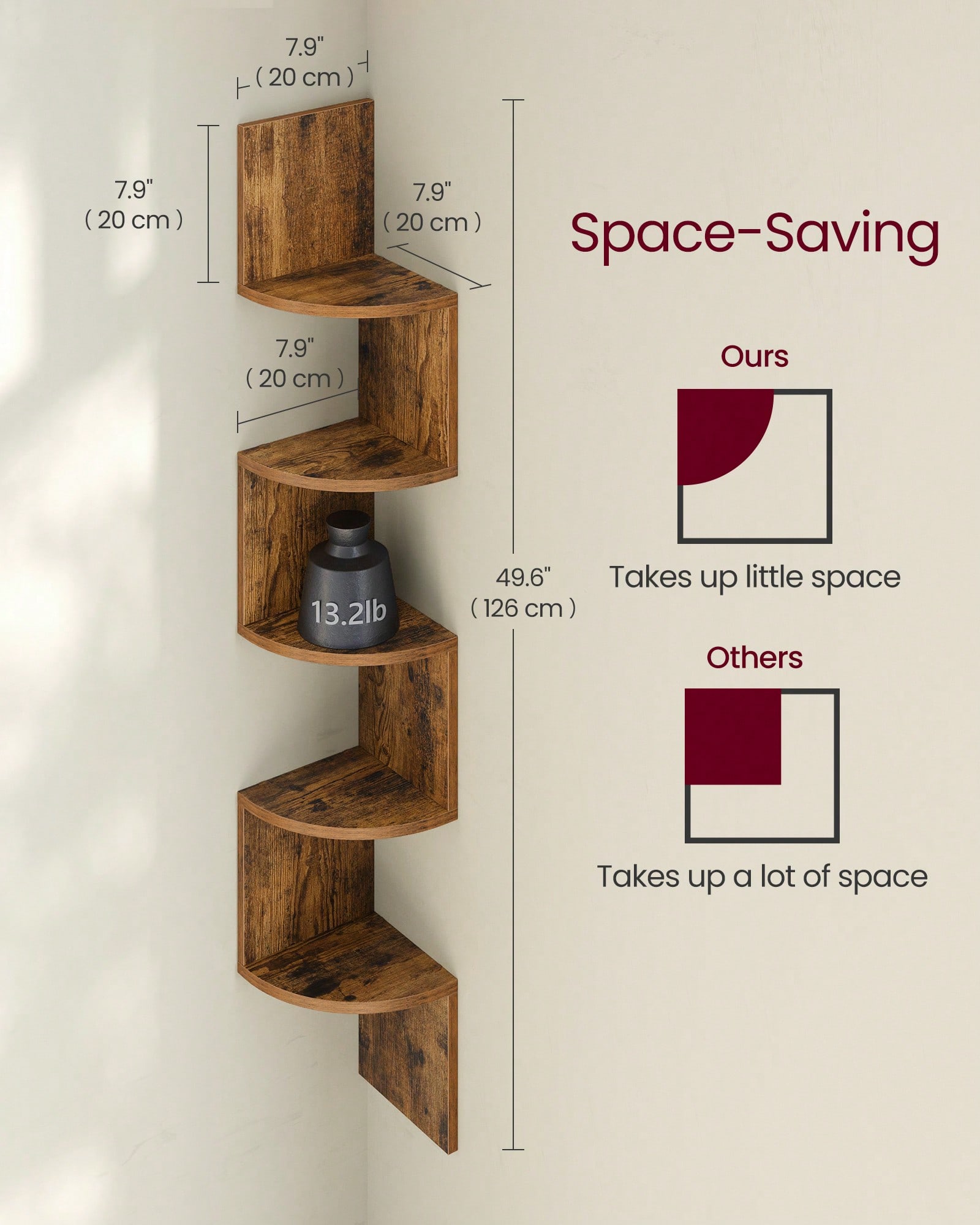 Corner Floating Shelf 5 Tier,  - Bookshelf 5 Tier recension och pris
